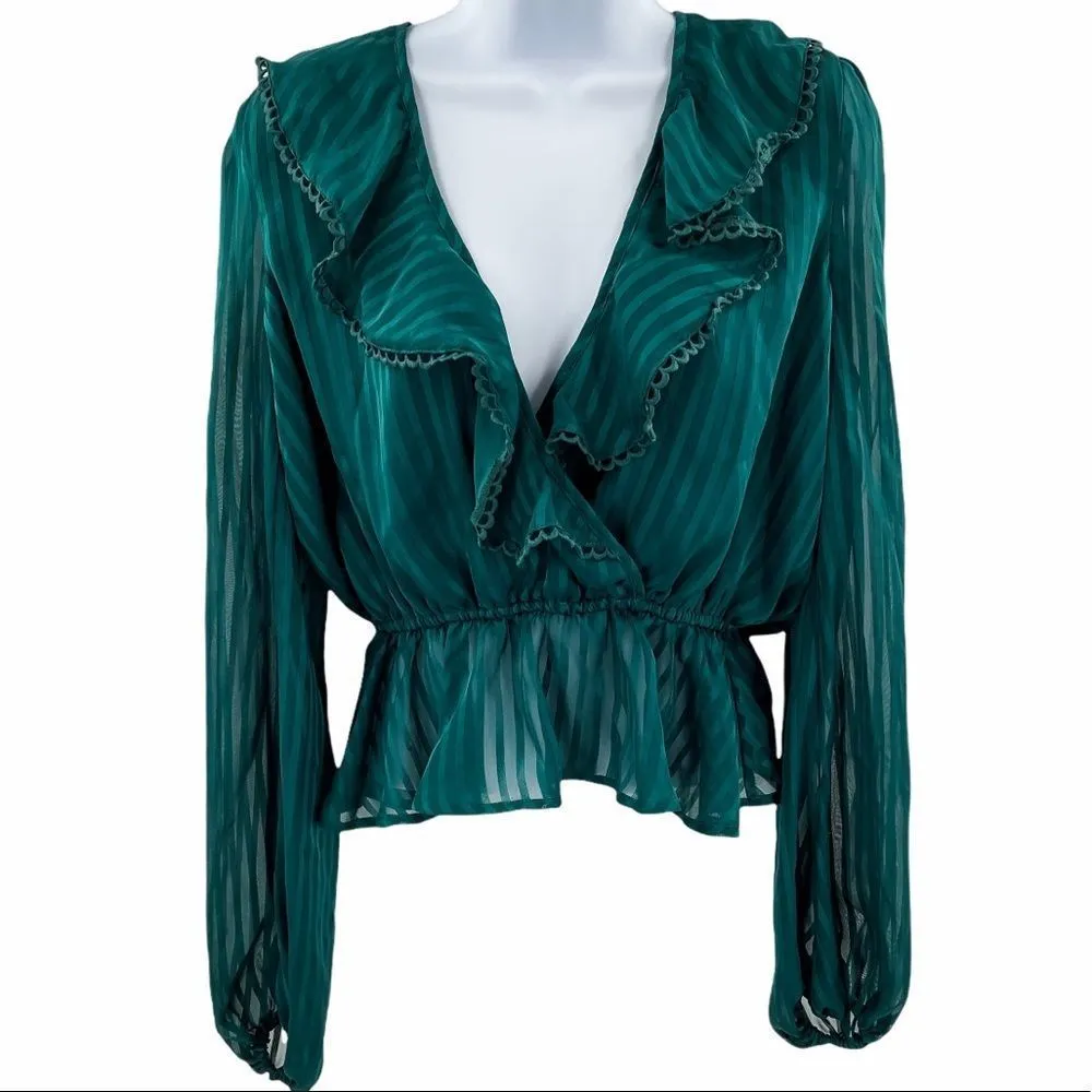 REVOLVE Privacy Please Juliana Moss Green Blouse - Image 5