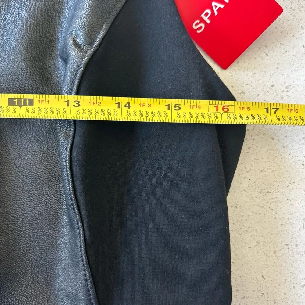 Vegan Leather Combo Fitted Dress Classic Black Medium NWT - Image 9