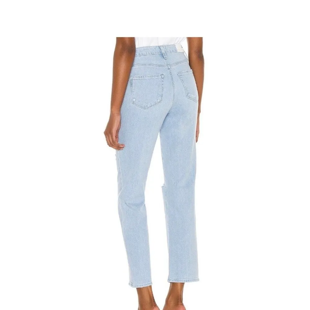 PAIGE High Rise Noella Slim Straight Jeans in Broadway Destructed Size 24 - Image 3