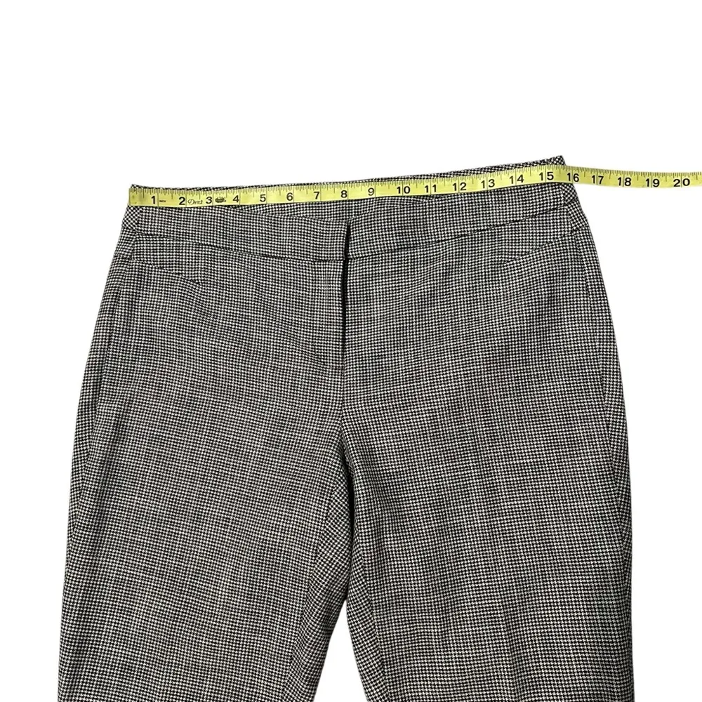W by Worth Black White Herringbone Pattern Flat Front Cuffed Hem Slacks, Sz 4 - Image 9
