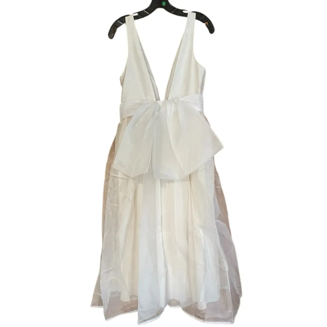 Sachin + Babi BHLDN Carmina Size 8 Ivory Bow Embellished Organza Midi Dress NWT - Image 6