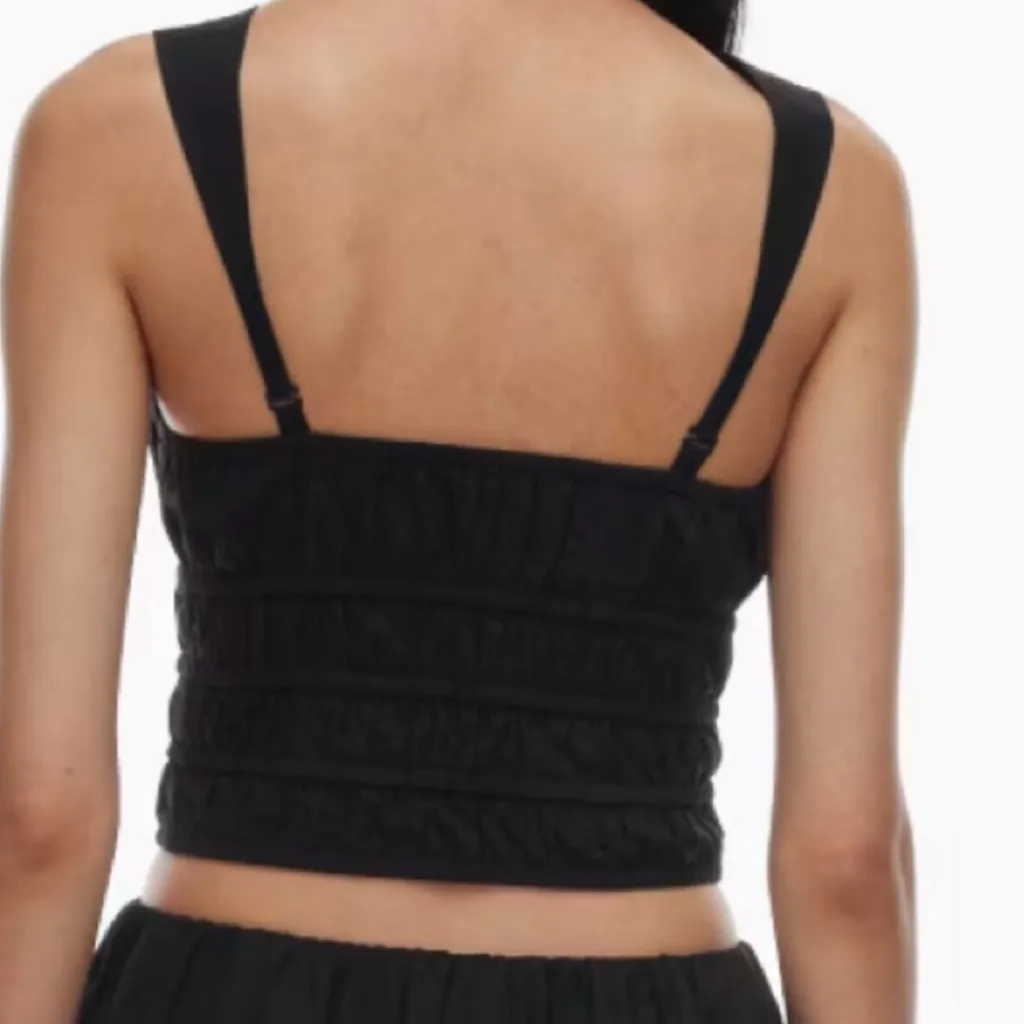 NWT Aritzia Sunday Best Martine Poplin Top Black - Image 3