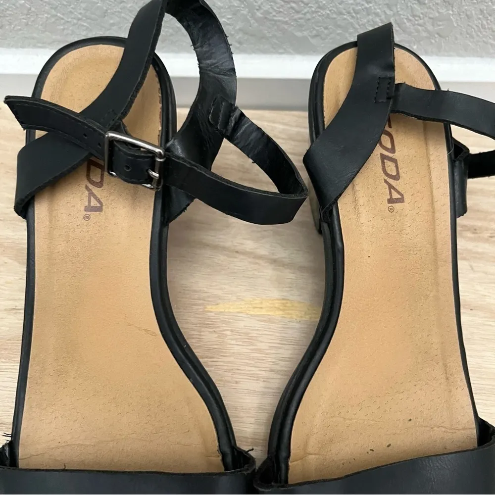 Soda Black Block Heel Ankle Strap Sandals 8 - Image 5