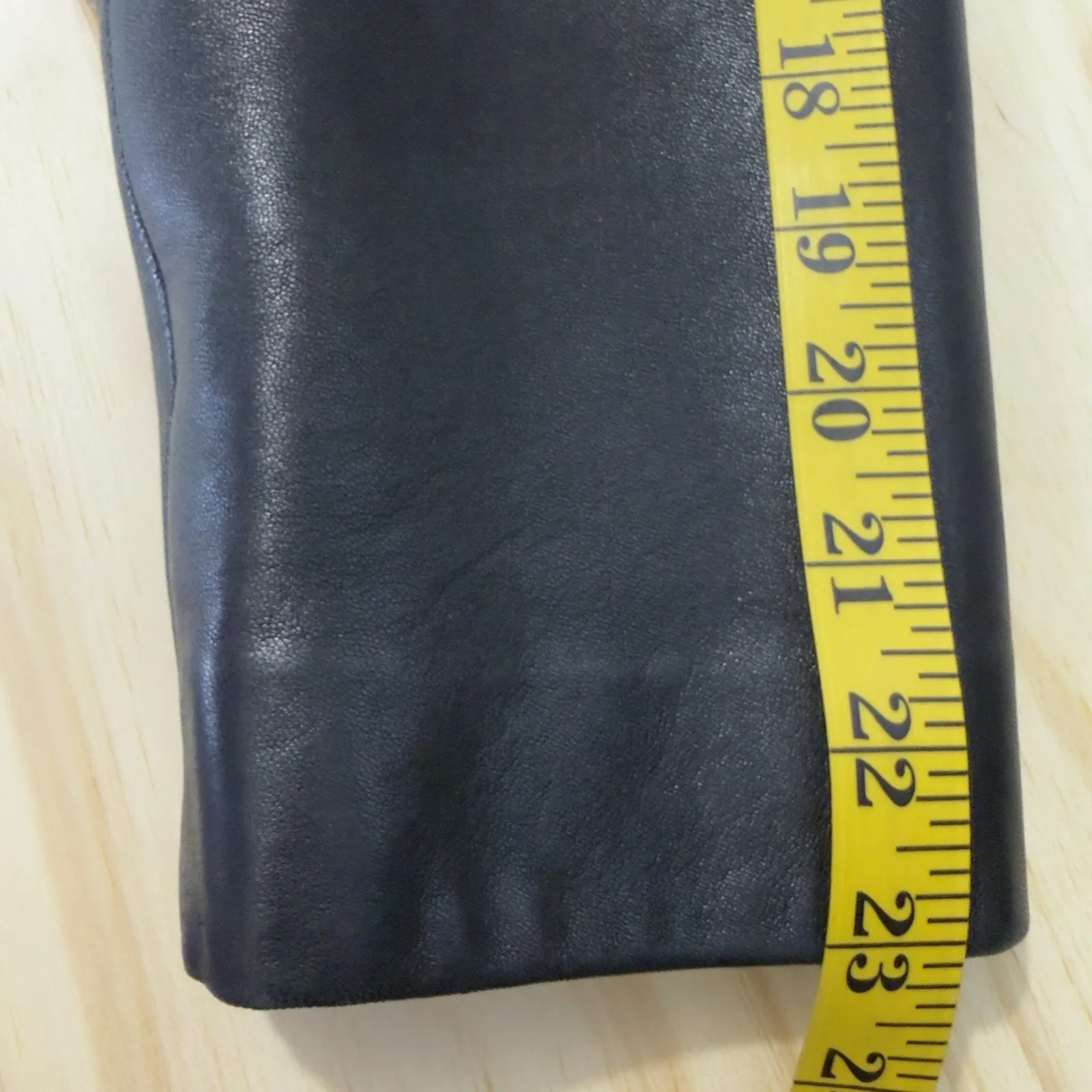 Petite Sophisticate  Black Leather Blazer Jacket Women’s Size M Button Front - Image 10