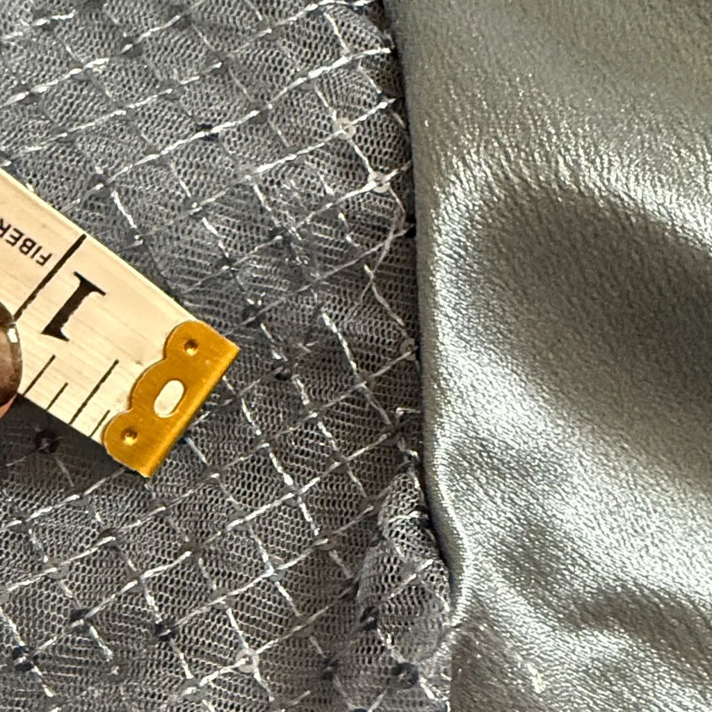 J S Collections Leila Sheer Crop Blue wide leg Jumpsuit New Size 8 - Image 5