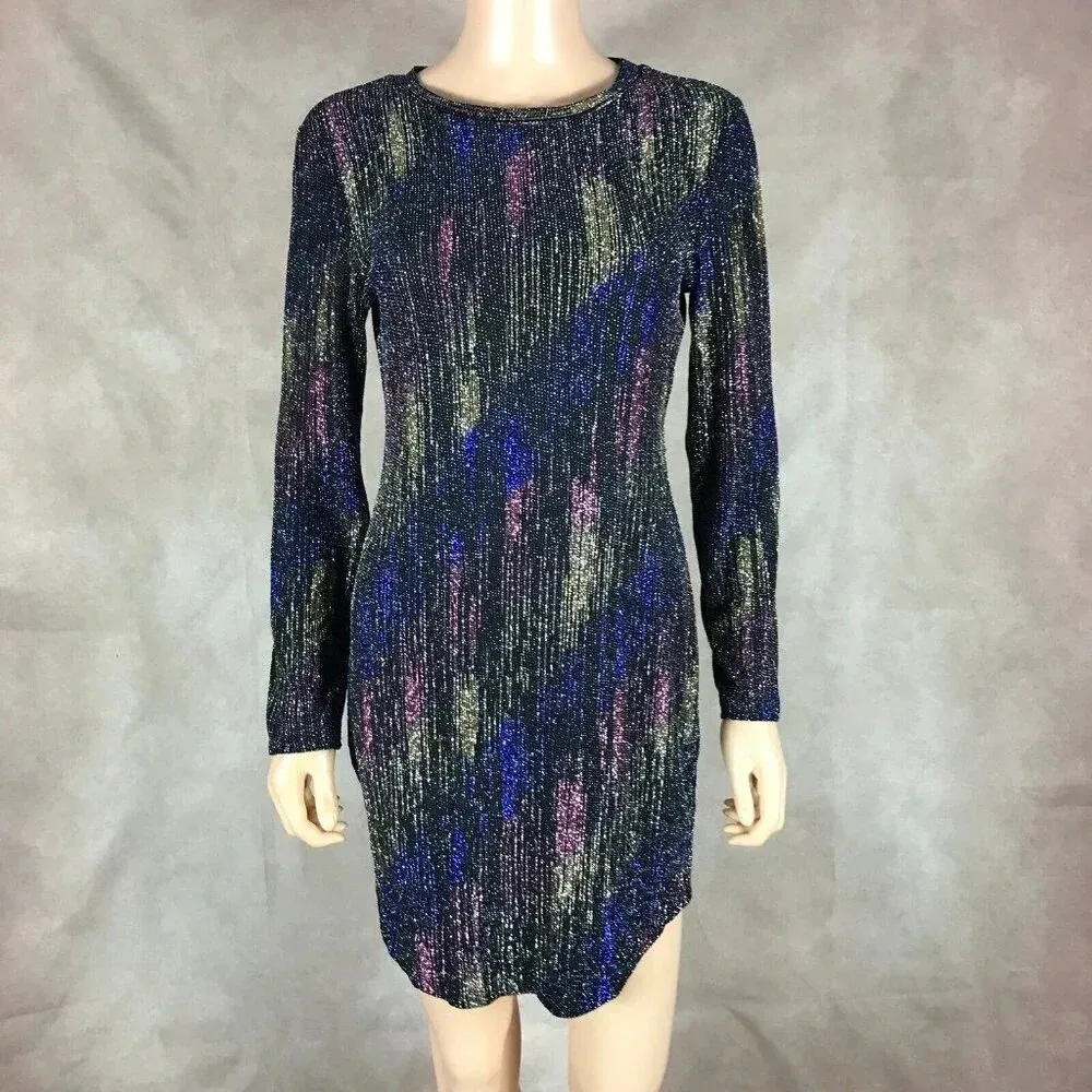 B.DARLIN Multi-Color Metallic Long Sleeve Party Mini Dress NEW 11/12 - Image 6