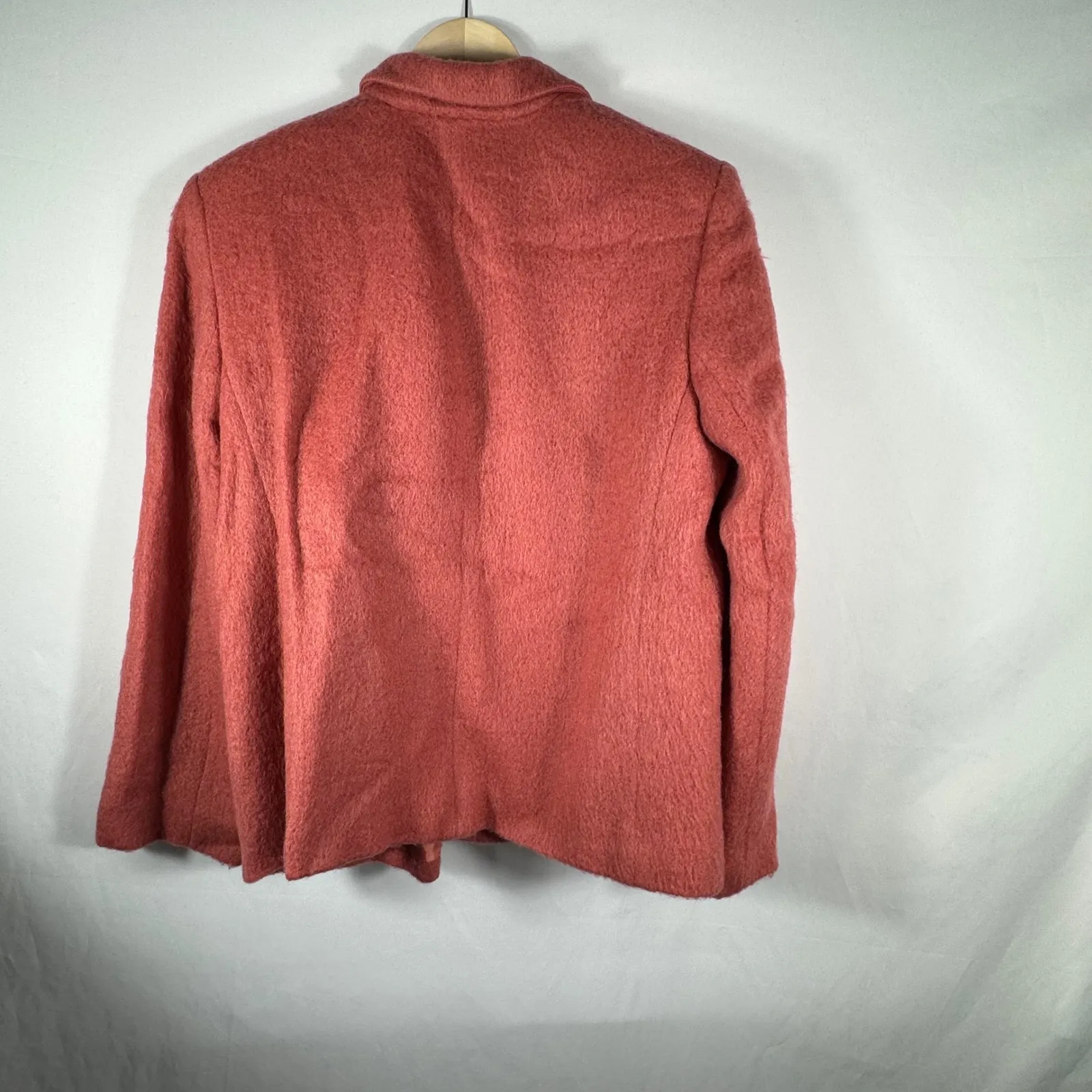 Josephine Chaus Women's Textured Coral Pink Open Front Blazer Jacket Sz 12 - Image 3