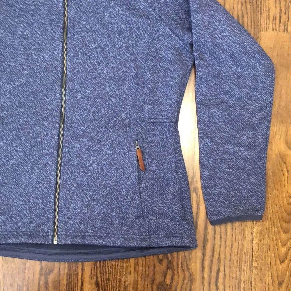 COLUMBIA Womens Navy Blue Knit Full Zip Fleece Lined Zip Pockets Hoodie Sz Large - Image 9