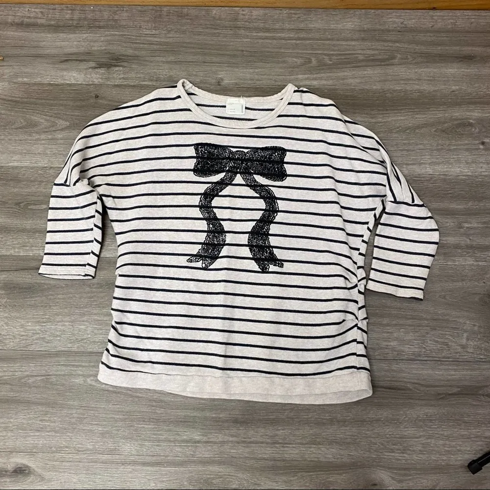 Ilwee Stripped Bow Print Sweatshirt M Size M - Image 12