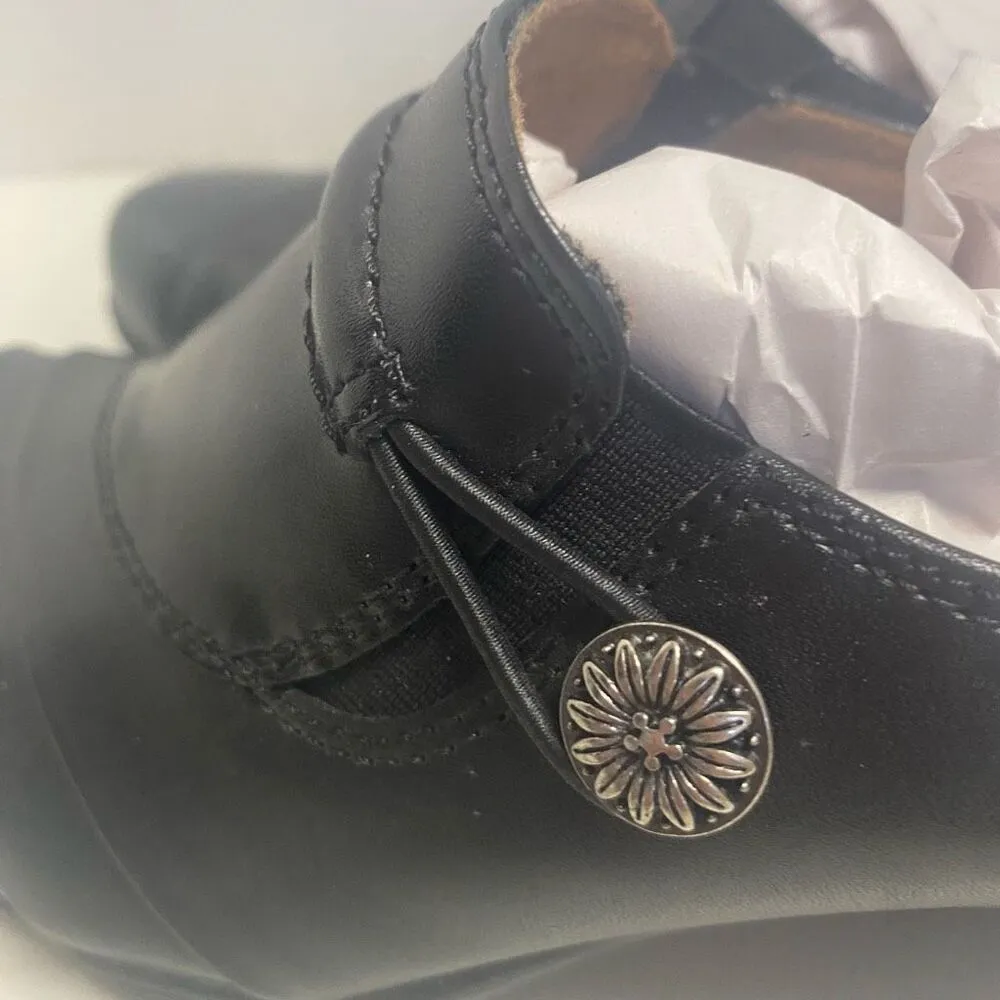 EARTH SPIRIT CLASSICS Elaine Women’s Black Mules Size 7 Leather Slip On SEE DESC - Image 9