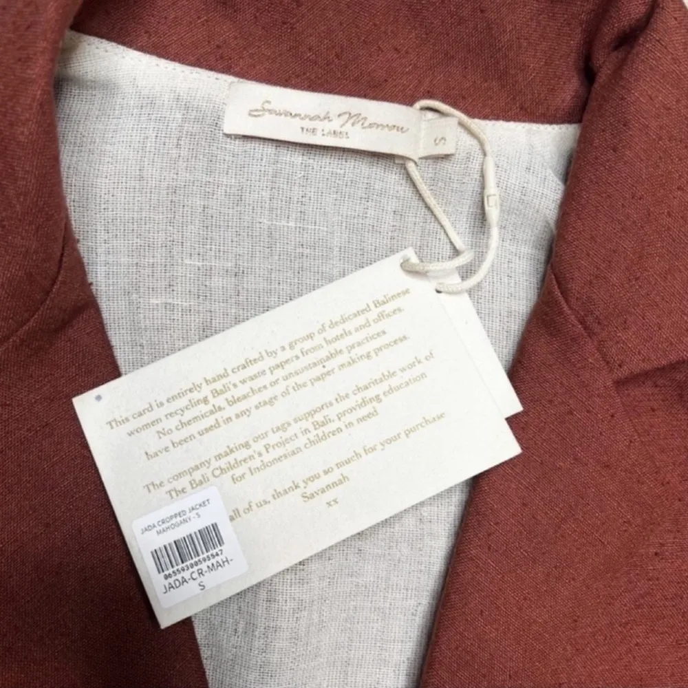 NWT  x Savannah Morrow Jada Cropped Jacket In Mahogany - Image 3