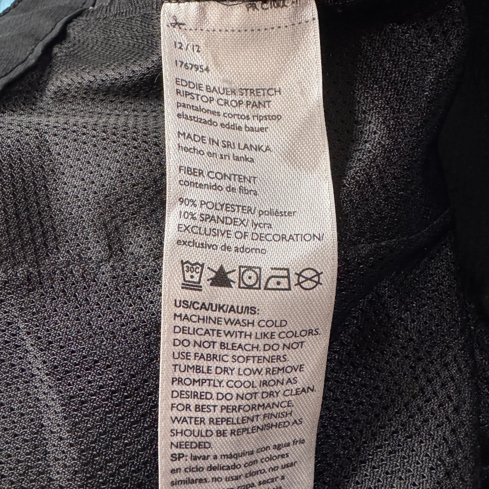 Eddie Bauer SZ 12 Ripstop Crop Pants Stretch Hi-Rise Pockets Zip-Fly Quick-Dry - Image 9