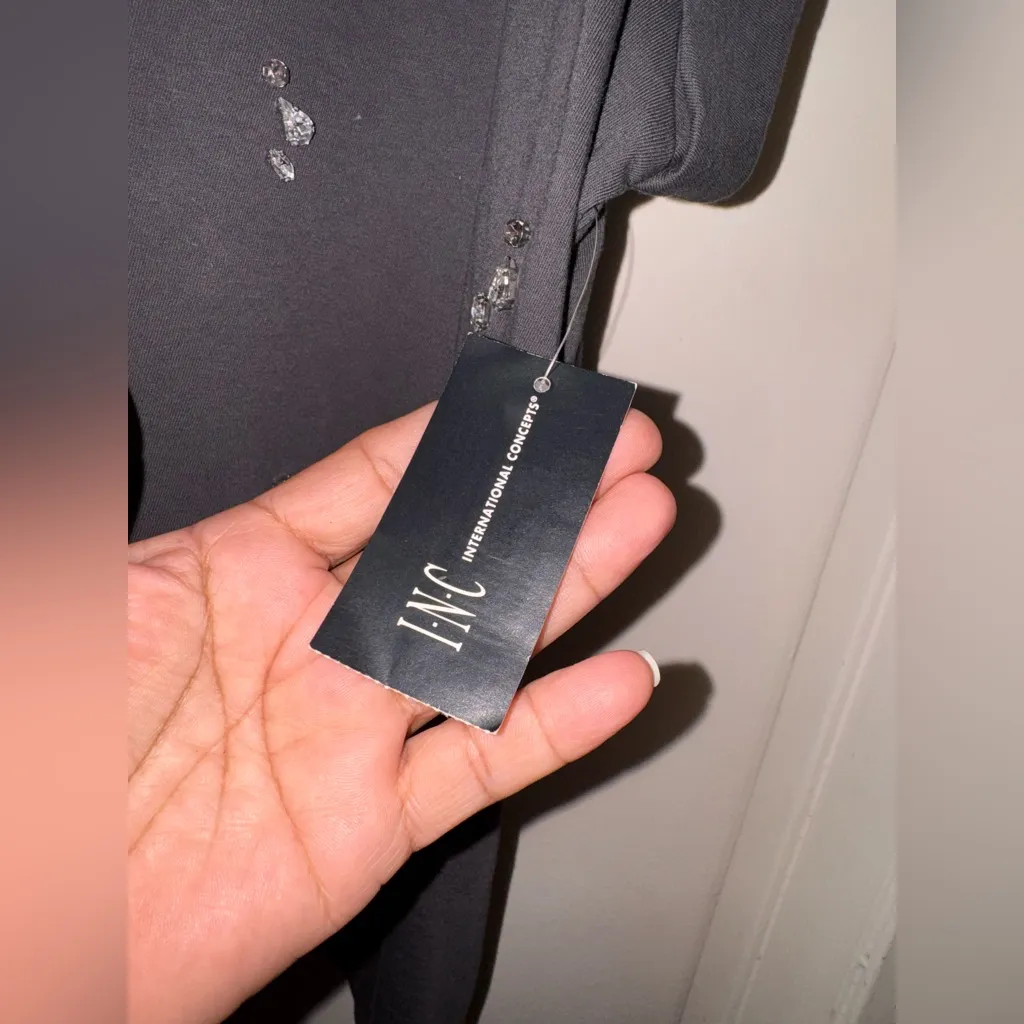 INC International Concepts Charcoal Tee Gray Size L - Image 5