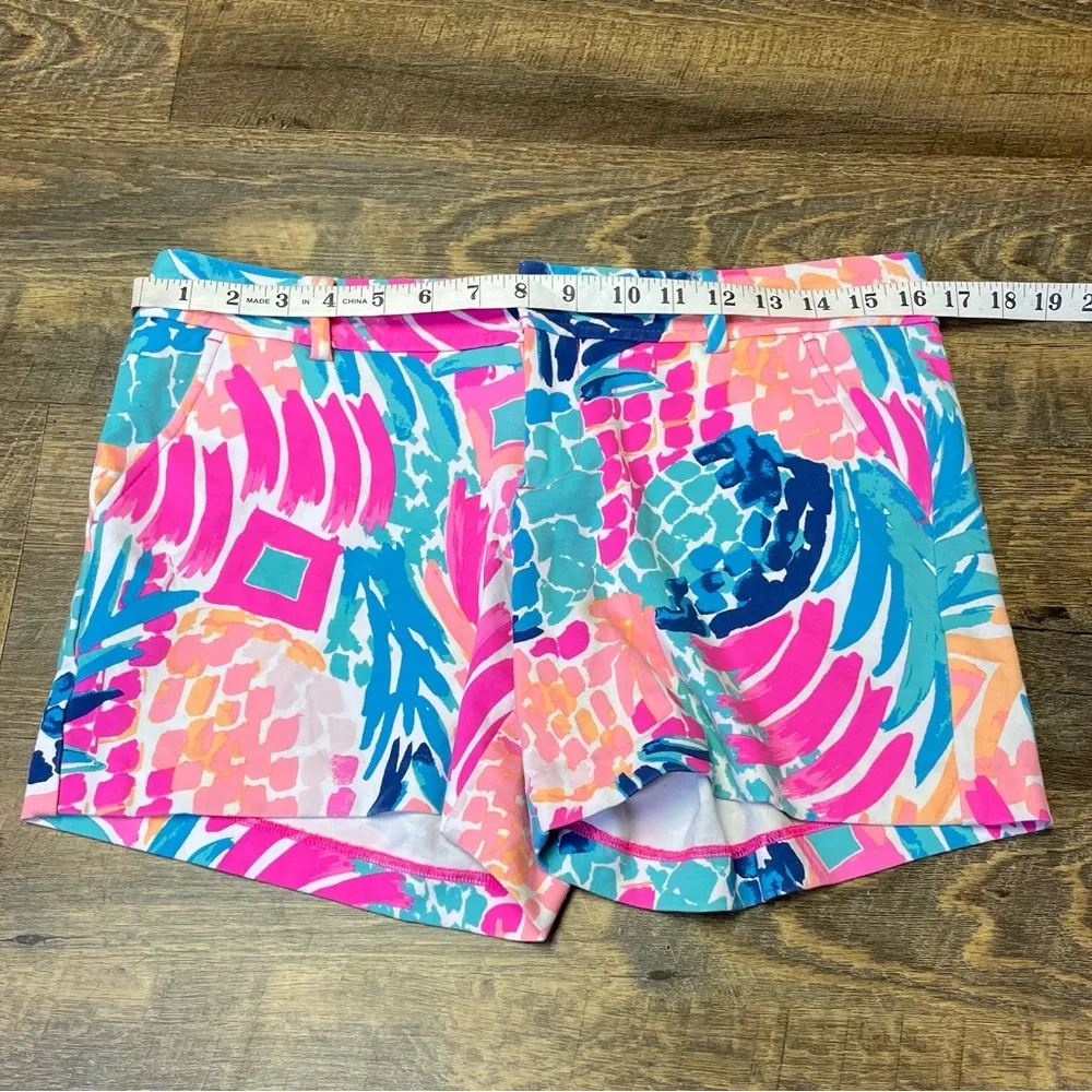 Lilly Pulitzer Pink Blue Womens 6 Callahan Floral Aloha Beachy Tropical Shorts - Image 2