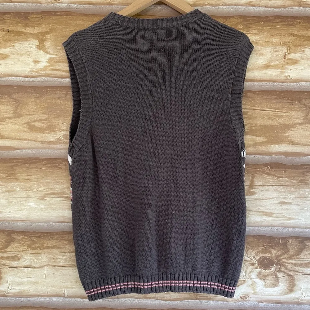 Vintage Leslie Fay Sportswear Nordic Star Fair Isle knit vest size large - Image 9