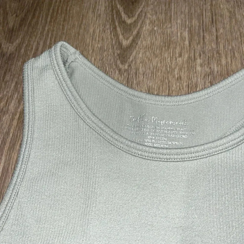 Grey High Neck Tank Top With Cutout Gray Size M - Image 2
