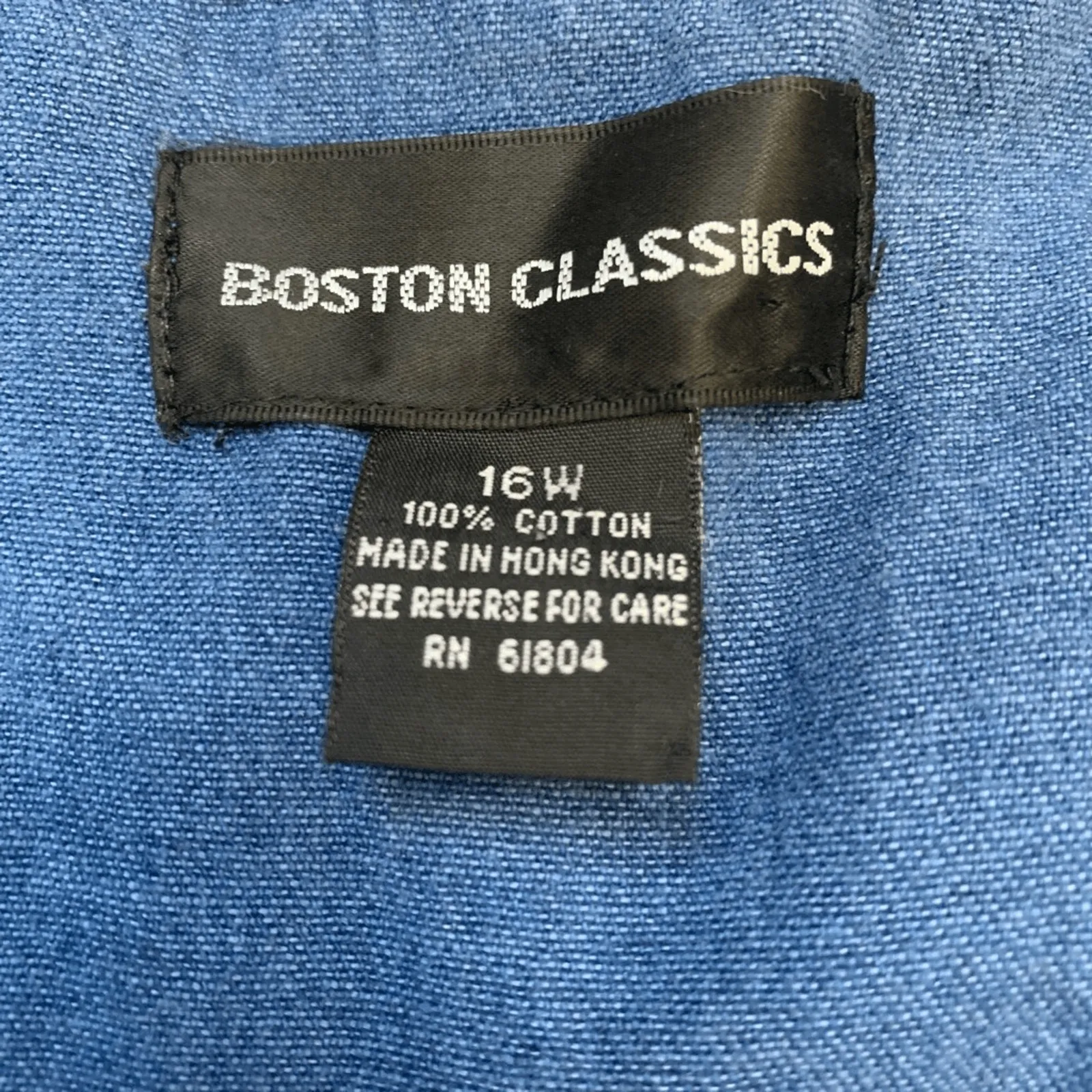 Vintage 90s Boston Classics Denim Jumper Dress Plus Size 16W Blue Jean Pocket - Image 10