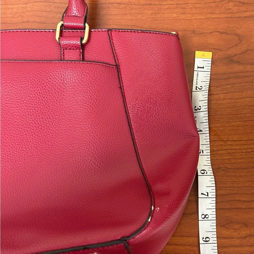 G.H. BASS Vibrant Red Leather Satchel with Structured Design - Image 3