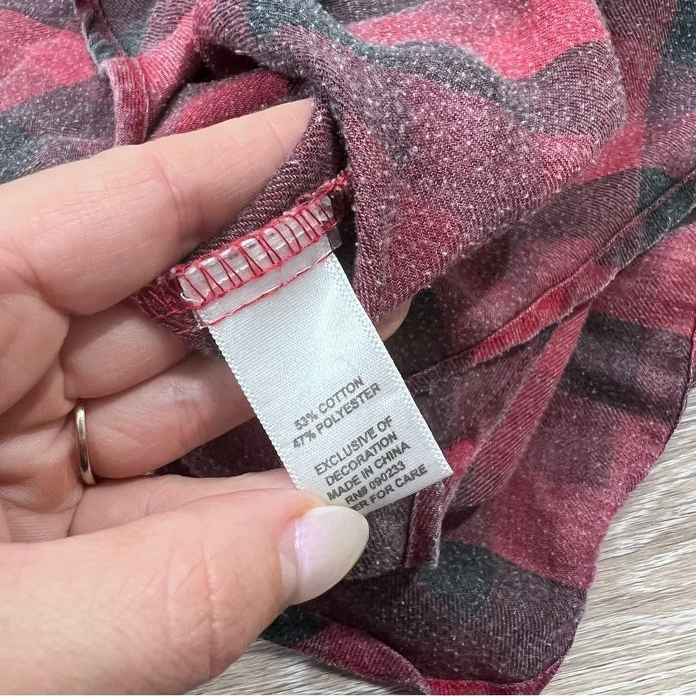 Brandy Melville worn in red check‎ plaid flannel - Image 6