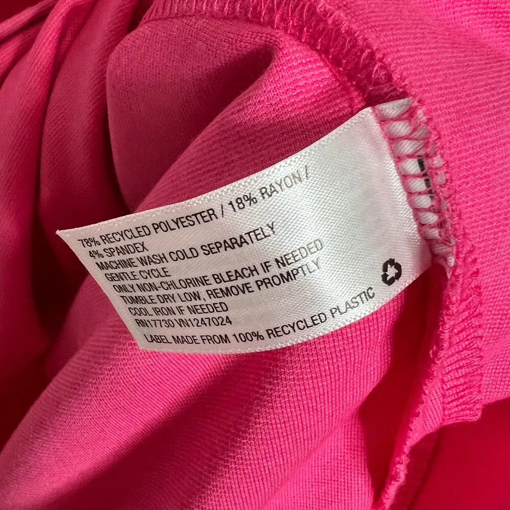 A New Day Midi Rouched Tank Dress Pink Plus Size 2X - Image 8