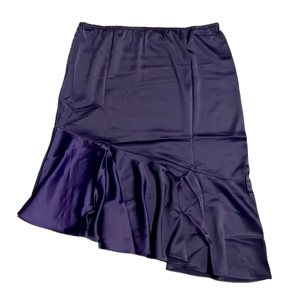 NEW Jason Wu Matte Satin Tiered Skirt in Purple, Size L New Original Packaging - Image 5