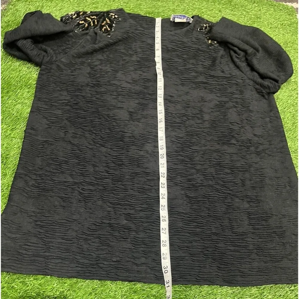 Leslie‎ Fay Vintage 1990s Womens Autumn Fall Leaves Sequin  Top  Xl - Image 8