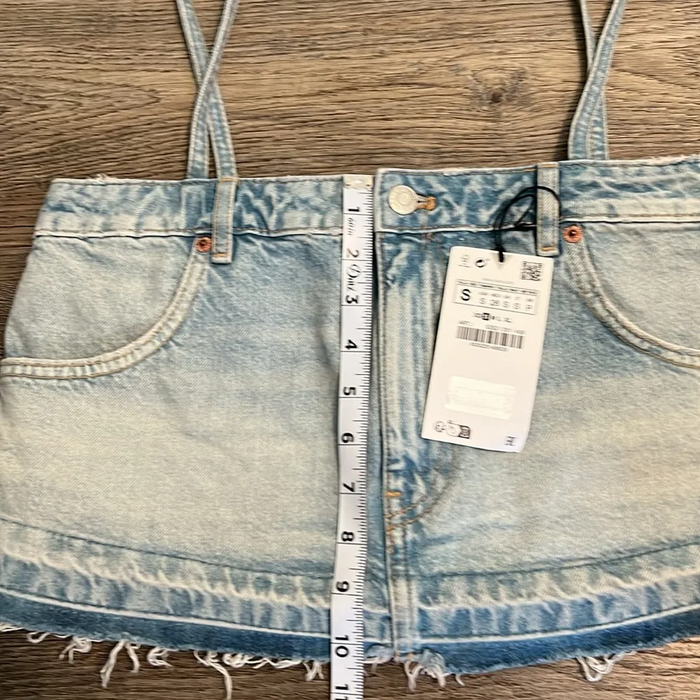 ZARA  Crop Denim Jean Spaghetti Strap Top - NWT - Image 7