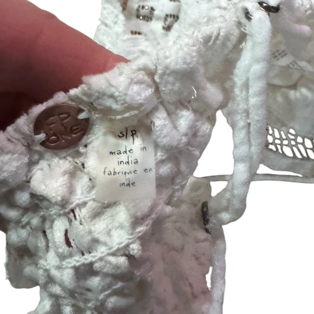 Free People Adella White Lace Crochet Bralette Crop Top Boho Festival S - Image 3