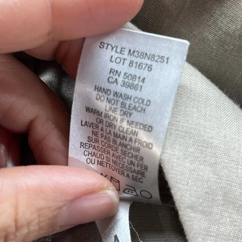 Morning Lady Women's Straight Leg Beige Linen Blend Zip Up Pants Size 6 - Image 4