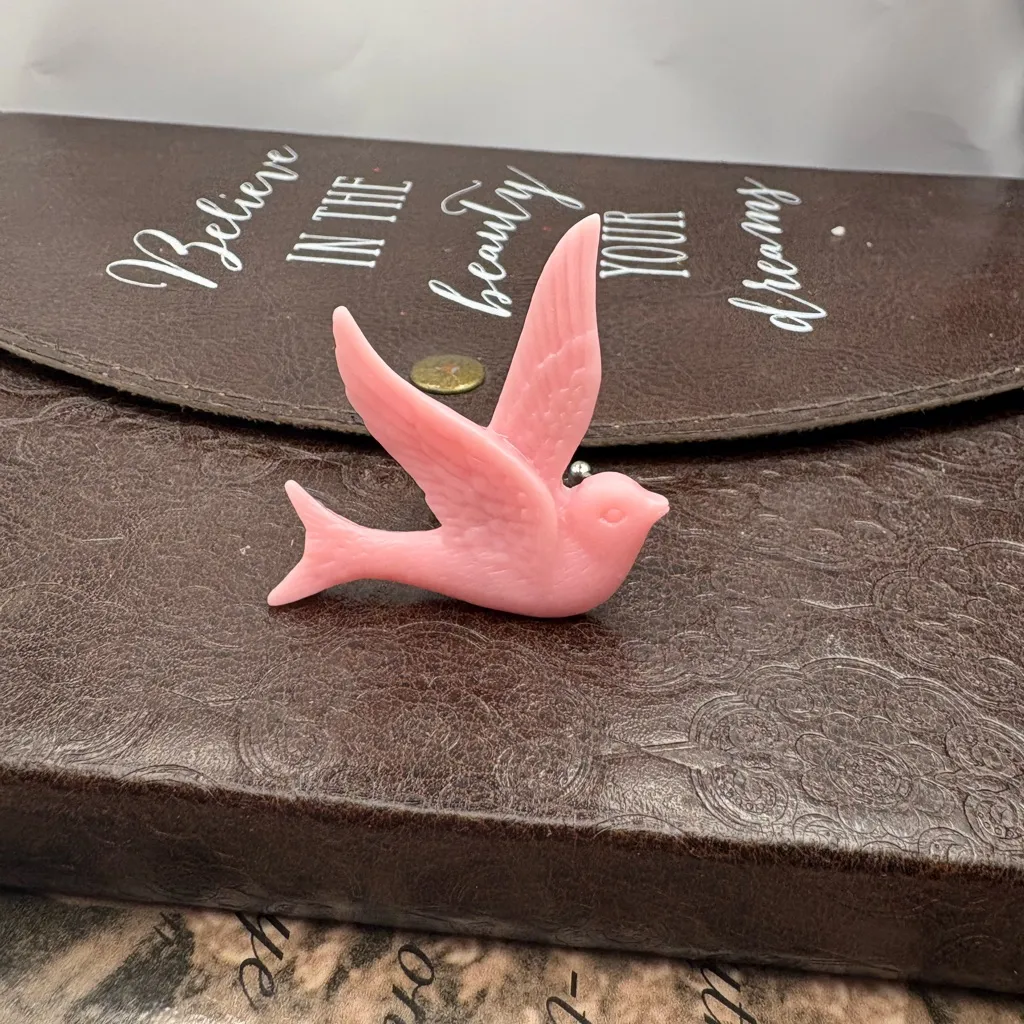 Pink Bird Ring Swallow Dove Adjustable Kawaii Cottagecore - Image 2