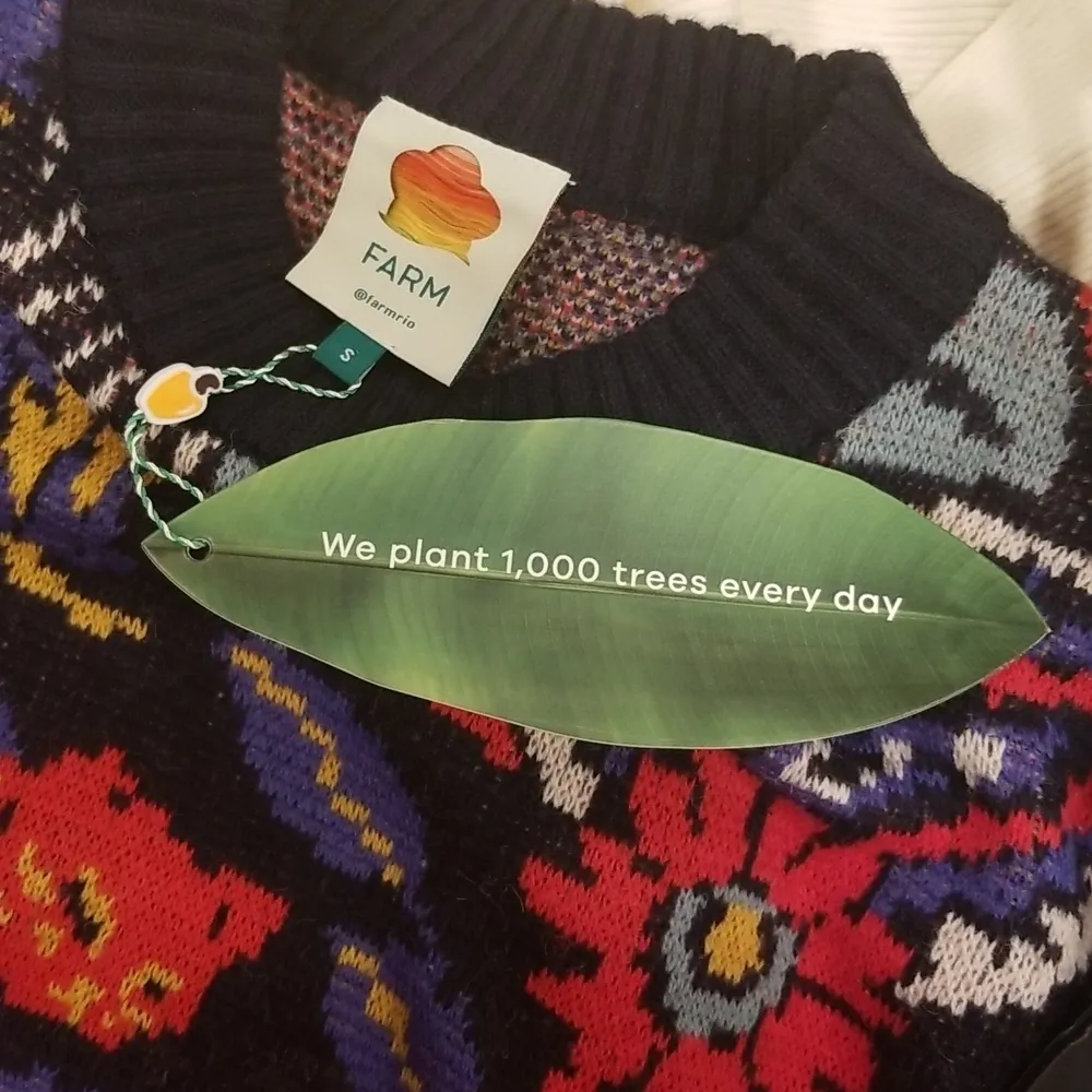 💕FARM RIO💕 Vintage Forest Blue Sweater Dress ~ Vintage Forest Blue Small S NWT - Image 12