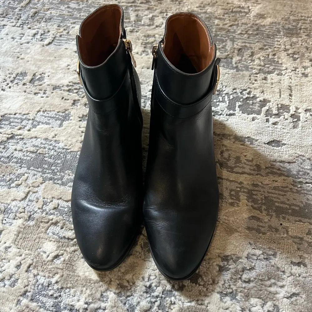 Coach Black Logo Leather Dean Boots Size 7.5 $295 - Image 10