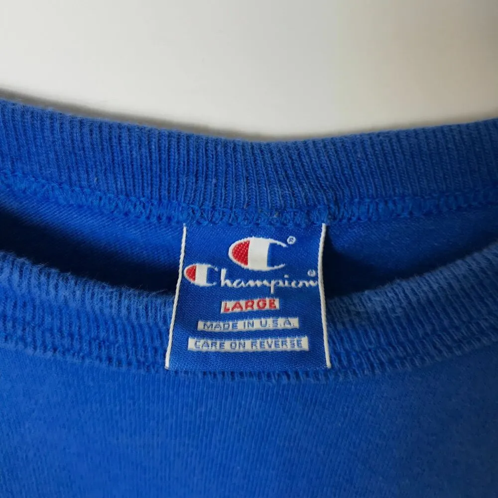 Champion T Shirt Vintage 90s Blue Medium M Graphic Tee - Image 6