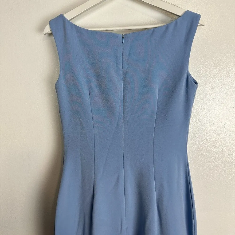 ALBERTO MAKALI 3-D Flower High Neck Midi in Powder Blue Size US 4 - Image 5