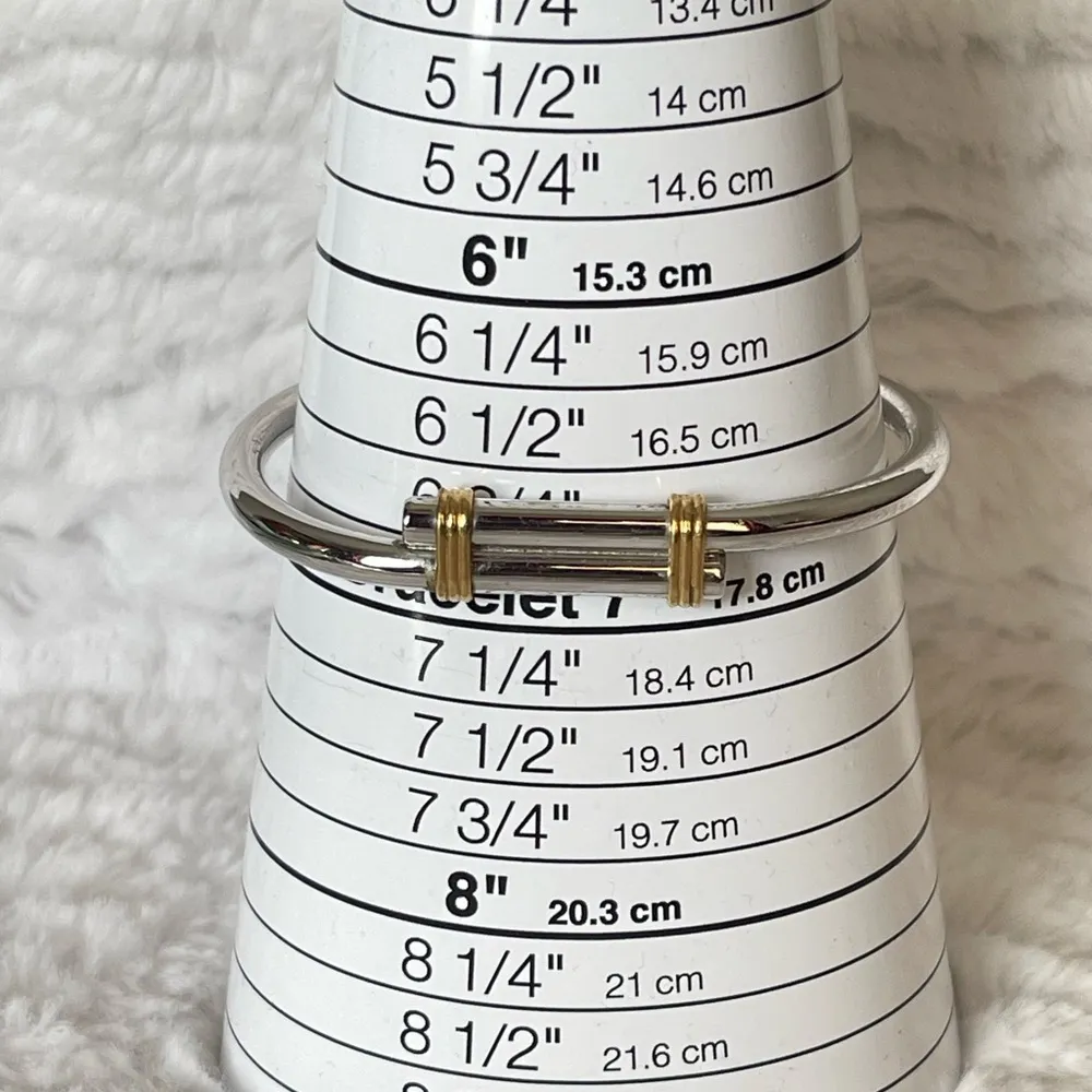 Vintage Speidel Bracelet Mixed Metal Cuff Bangle Silver - Image 7