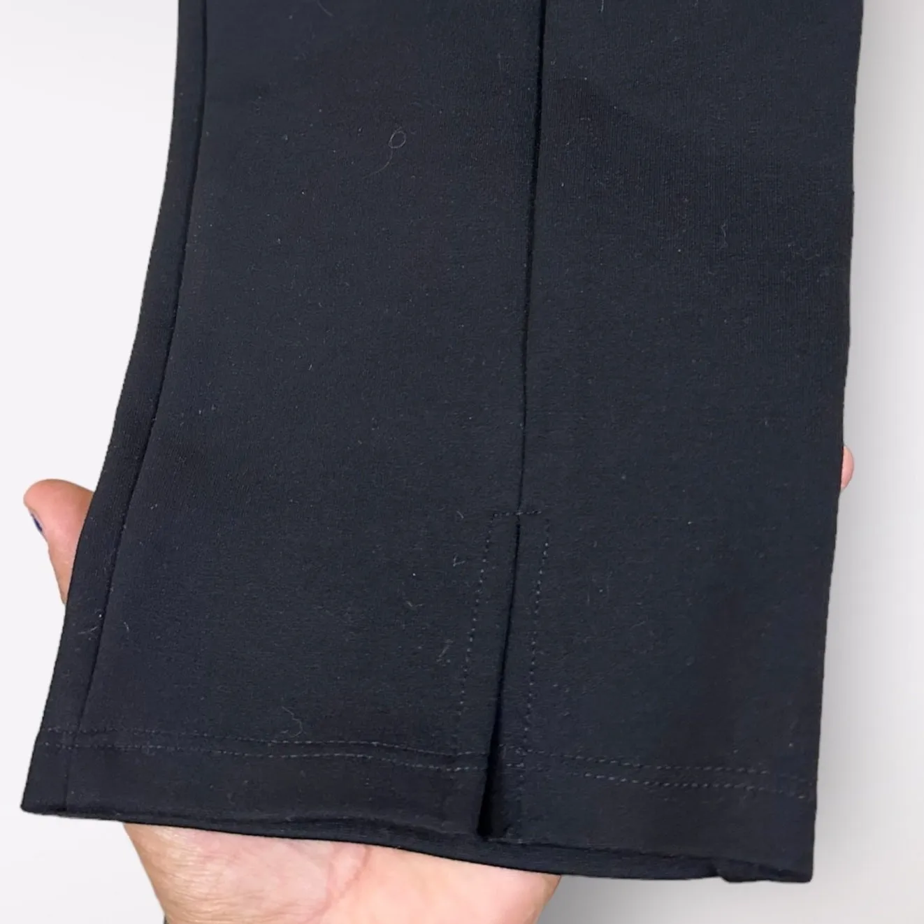 Halogen L 32X27 Straight Slim Fit Pleated Pant Black Minimalist Office Career - Image 3