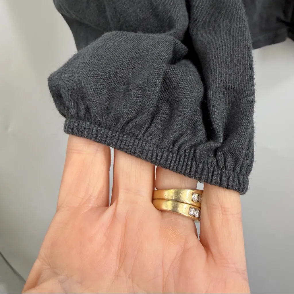 Pact Portside Poet Top Organic Cotton Linen Tie Neck Blouse Small faded black - Image 4