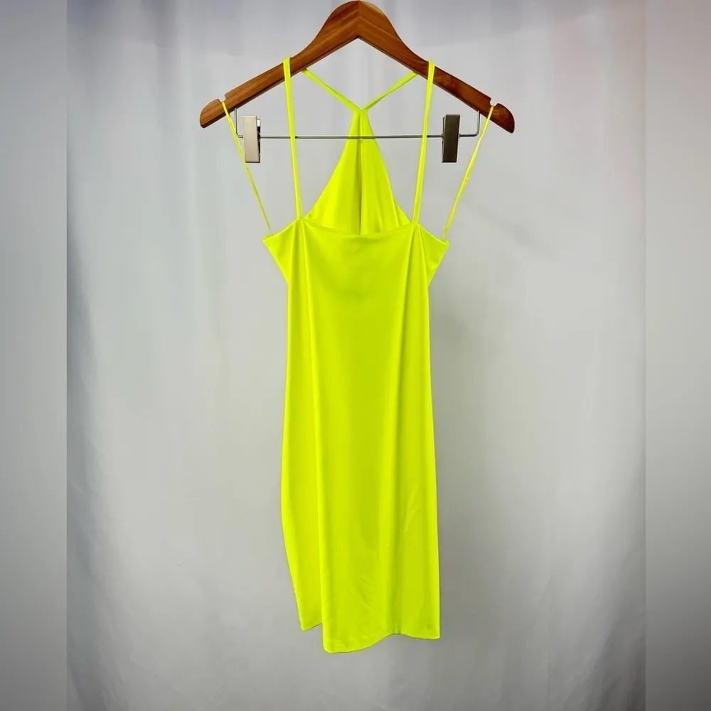 NWT Susana Monaco x Revolve Racer Neck Dress in Neon Size Small - Image 3