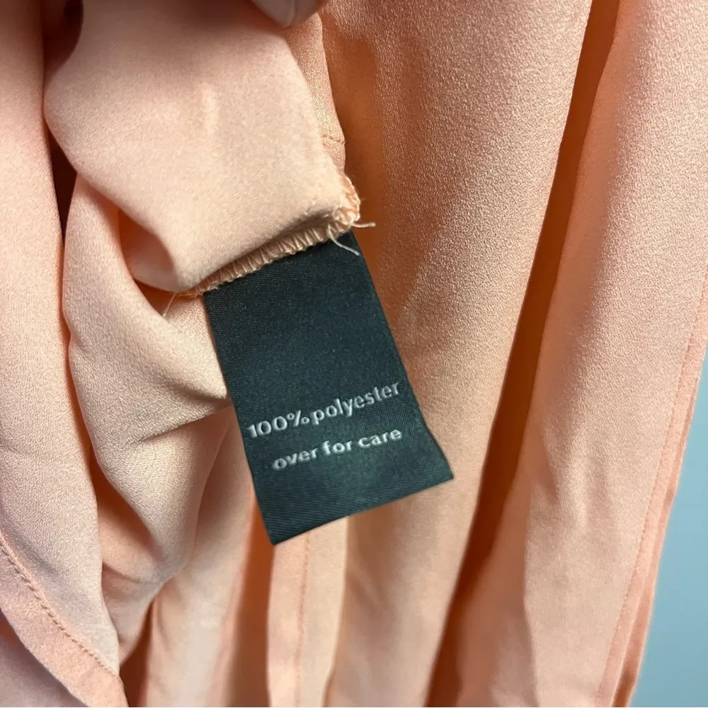 The Limited Blouse Gold Foil Sparkle on Pink Keyhole Neck Tie Wrist Top XL NWT - Image 11