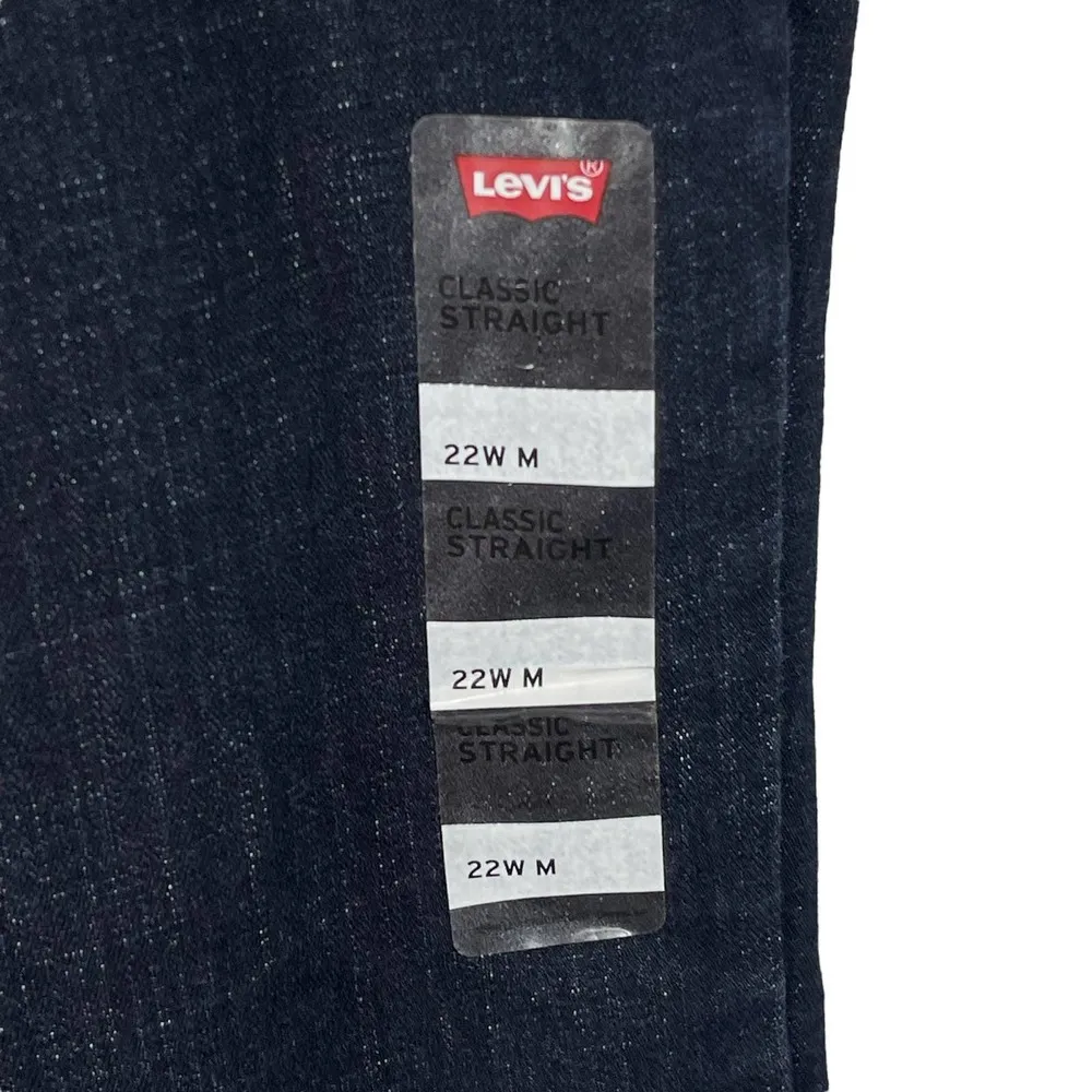 Levi’s Womens SZ 22W Classic Straight Jeans Mid-Rise Stretch Pockets Dark Wash - Image 3