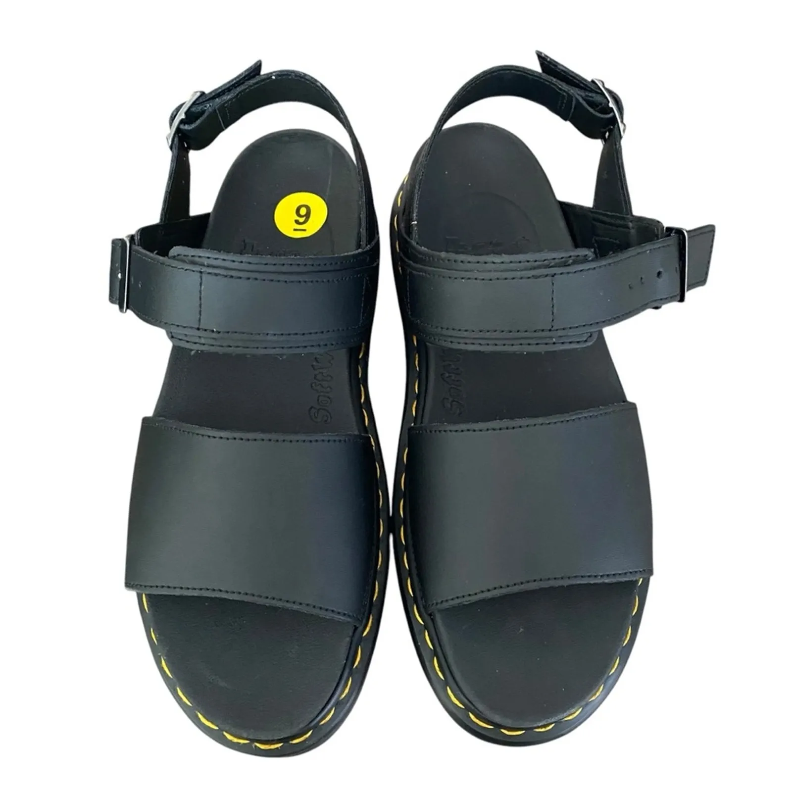 Dr. Martens NWOB Voss Mono Black Leather Platform sandals size 9 - Image 2