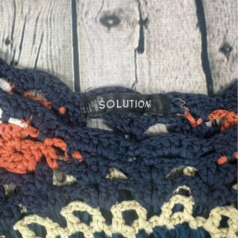 Solution Multicolored Bohemian Open Knit Sleeveless Pullover (A21) Size undefined - Image 7