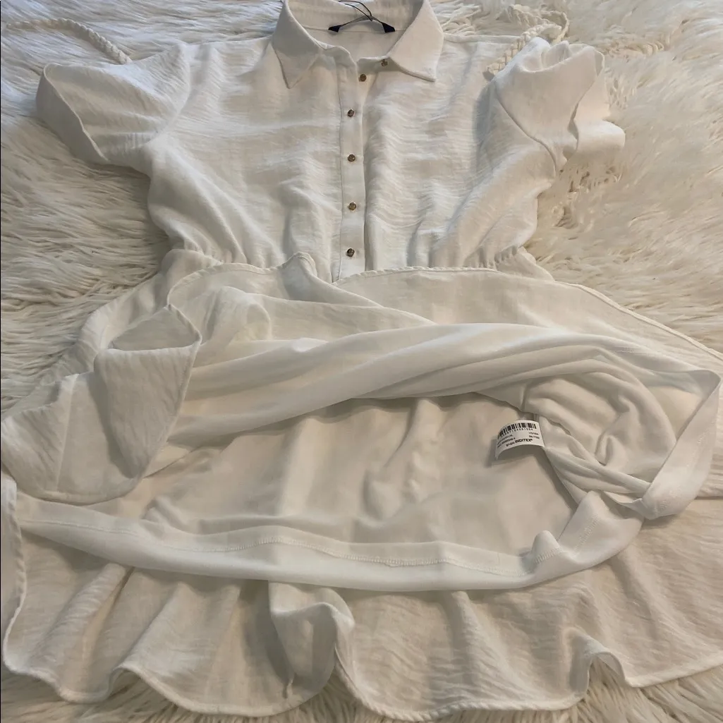 Zara White Textured Dress size XL brand new length 34” bust 40” see all photos - Image 6