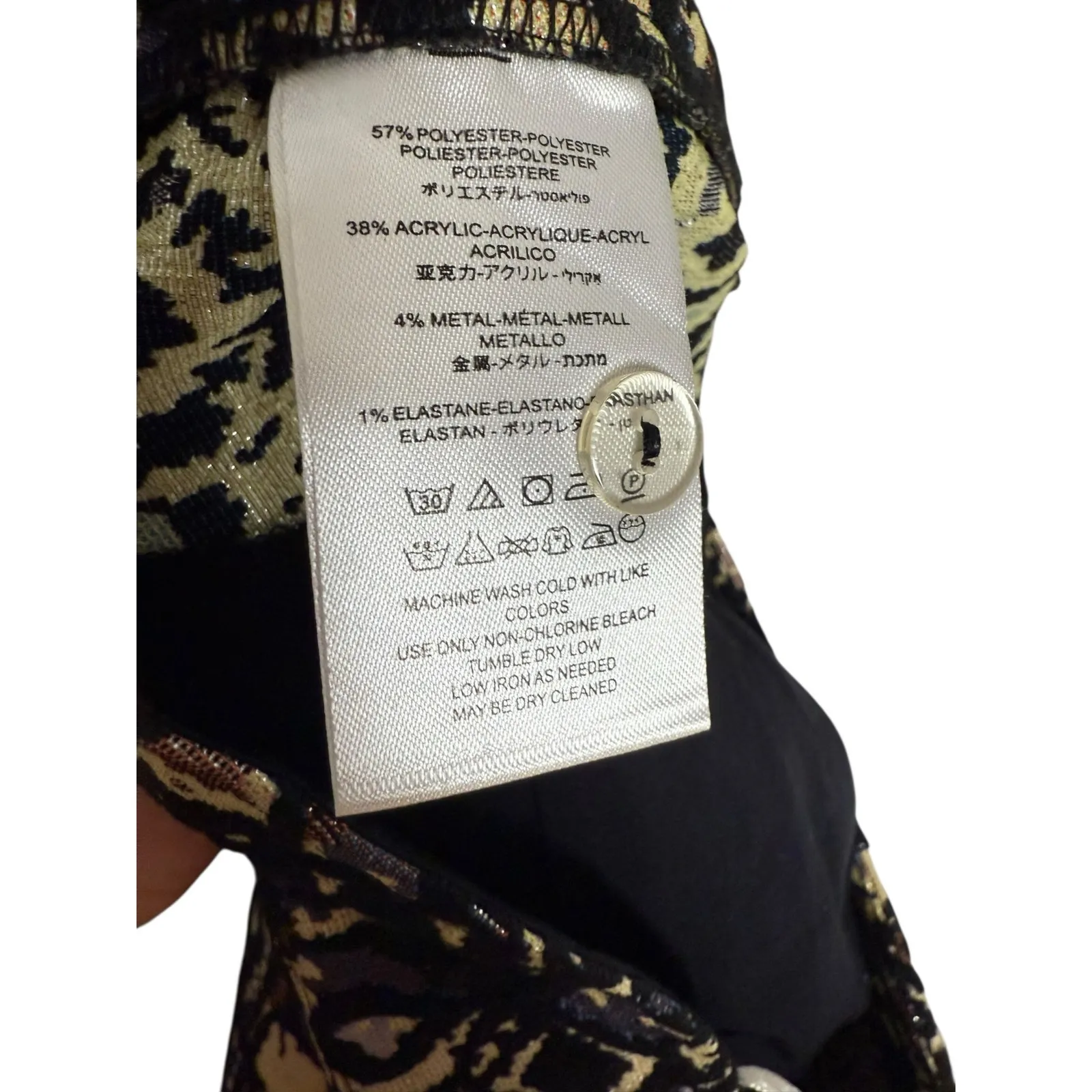 Free People Mod Crop Bootcut Flare Metallic Geometric Print Pants Size 2 - Image 11