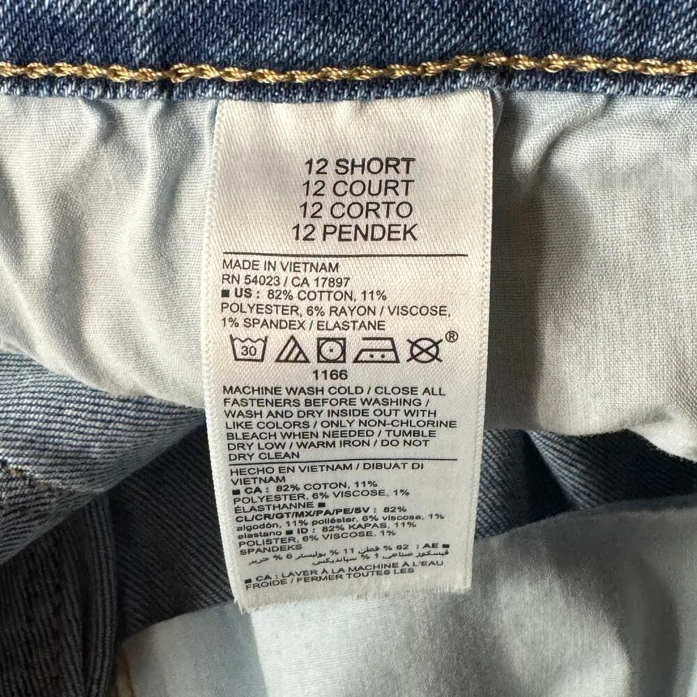 Old Navy SZ 12 SHORT Rockstar Super Skinny Jeans Crop Mid-Rise Distress Stretch - Image 9