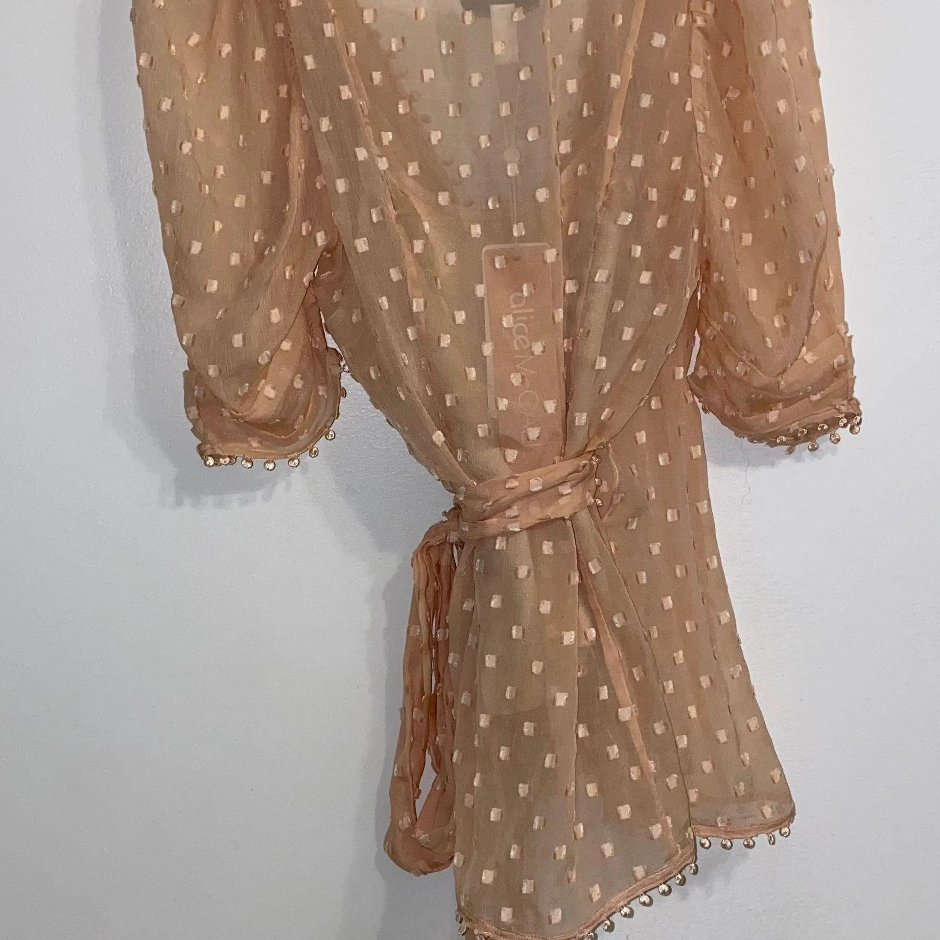 NWT $325  Nude Moon Talking Wrap Silk Blend Blouse 2 - Image 9