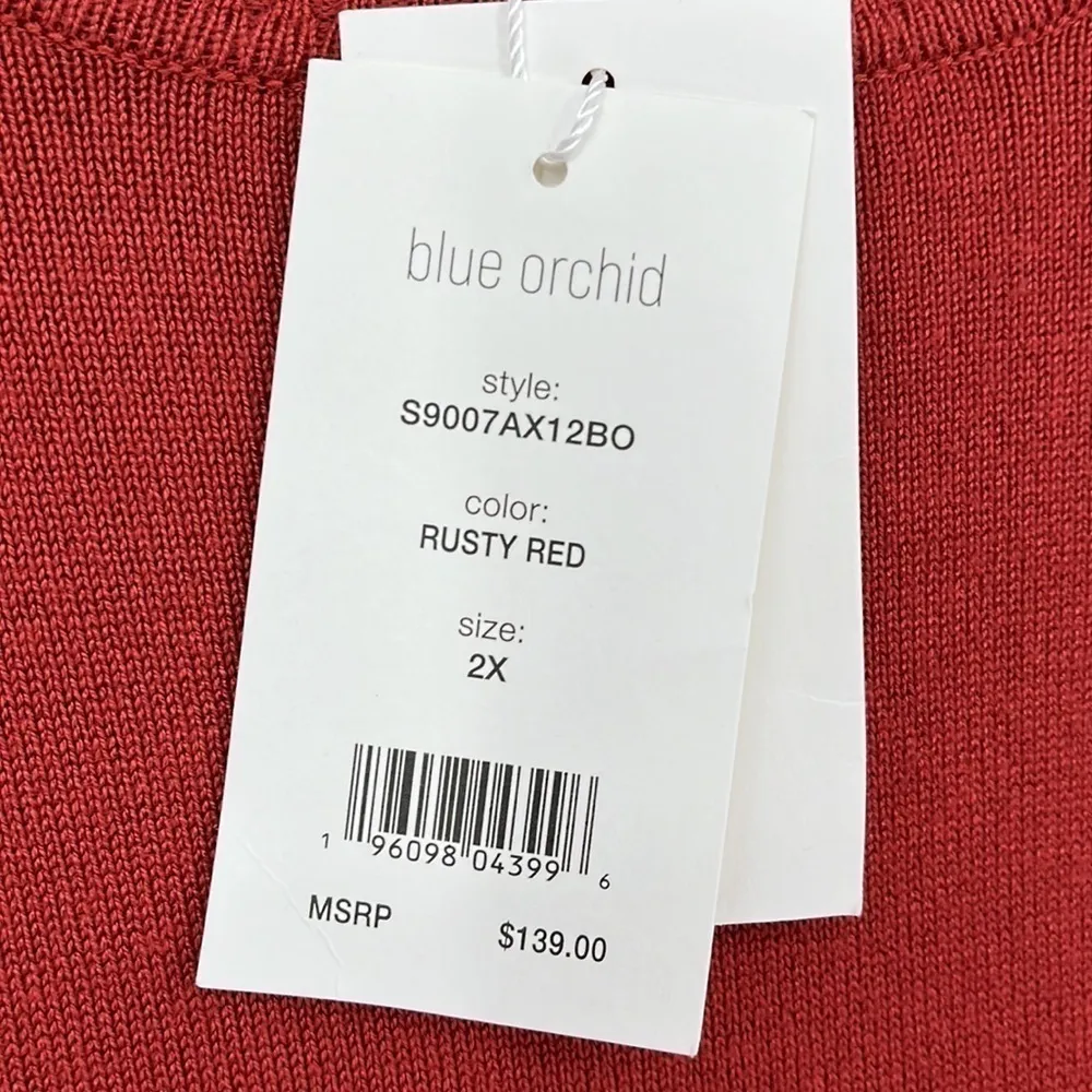 Blue Orchid Belted Mock Neck Midi Dress Rust Orange Plus Size 2XL New with tags! - Image 5