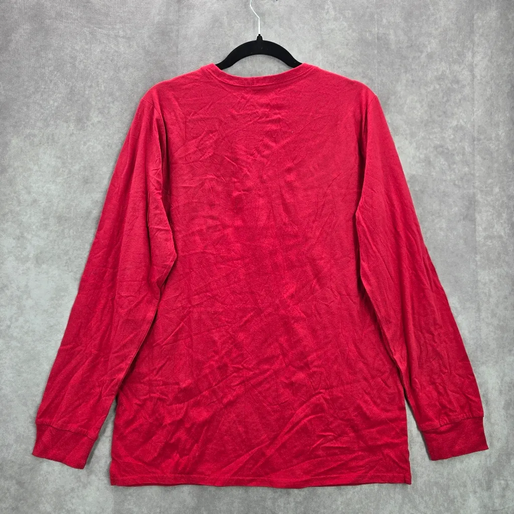 PJ Place Red Merry Christmas Holiday Print Y2K Vintage Festive Candy Top Medium - Image 2