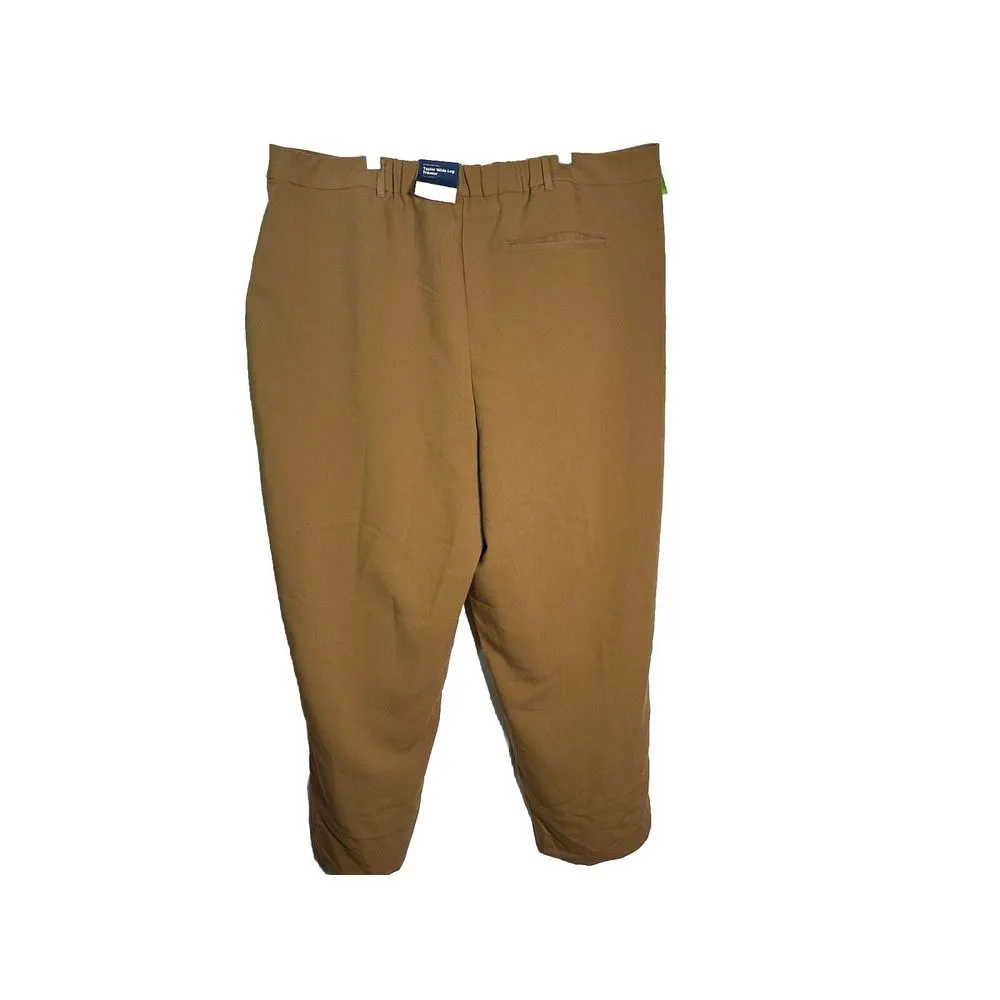 NWT Old Navy Taylor Wide Leg Camel Pants‎ womens size 3X tan beige office pleats - Image 3