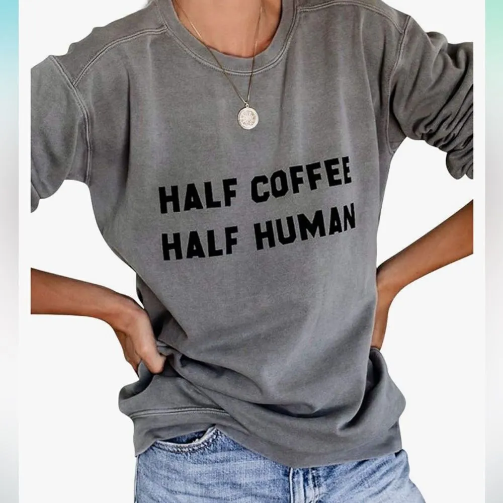 Cute gray sweatshirt with fun sayings on front! Size undefined - Image 4